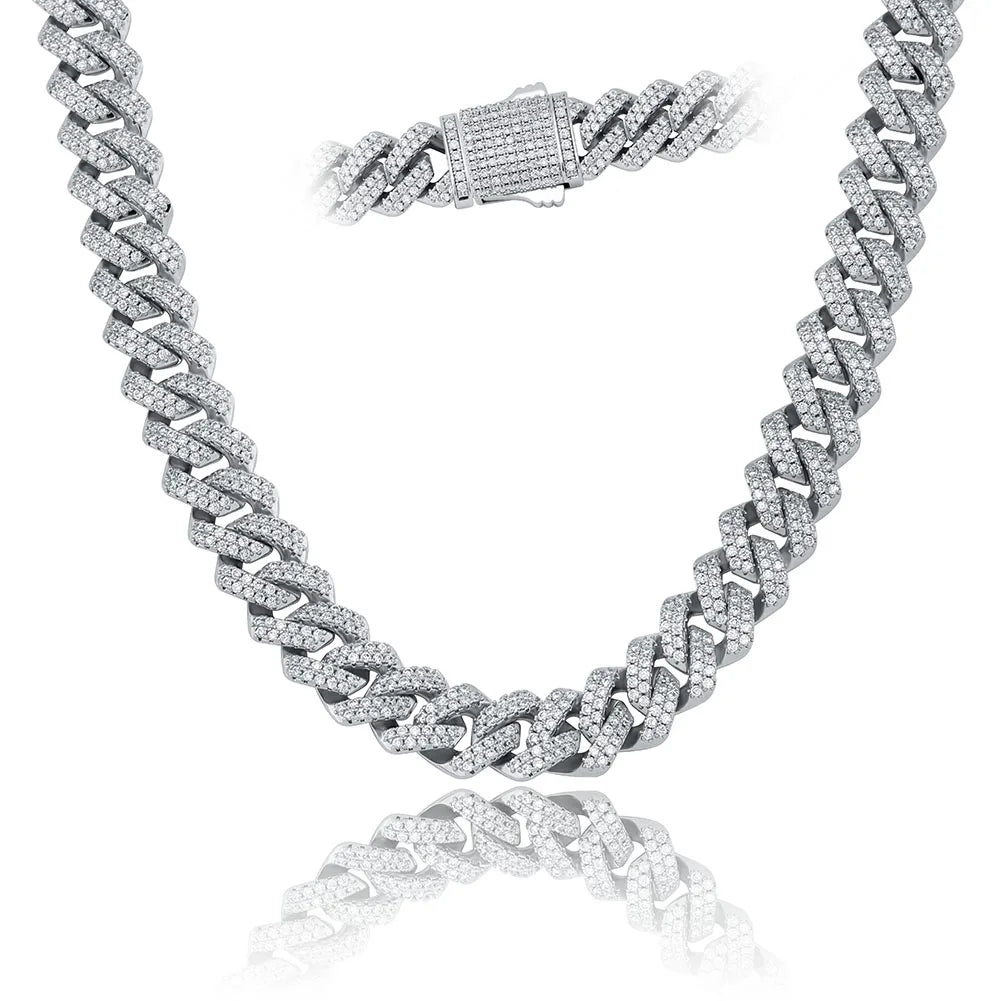 Iced Out Geometric Link Chain Necklace – Unisex Hip Hop Jewelry
