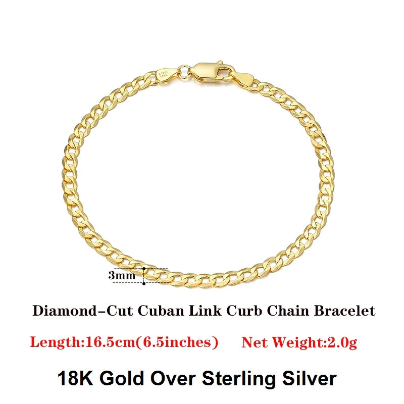 18K Gold-Plated 925 Sterling Silver Italian Diamond