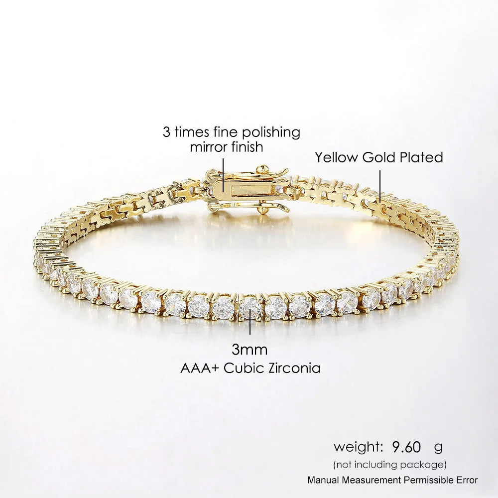 Gold Iced Out Tennis Bracelet