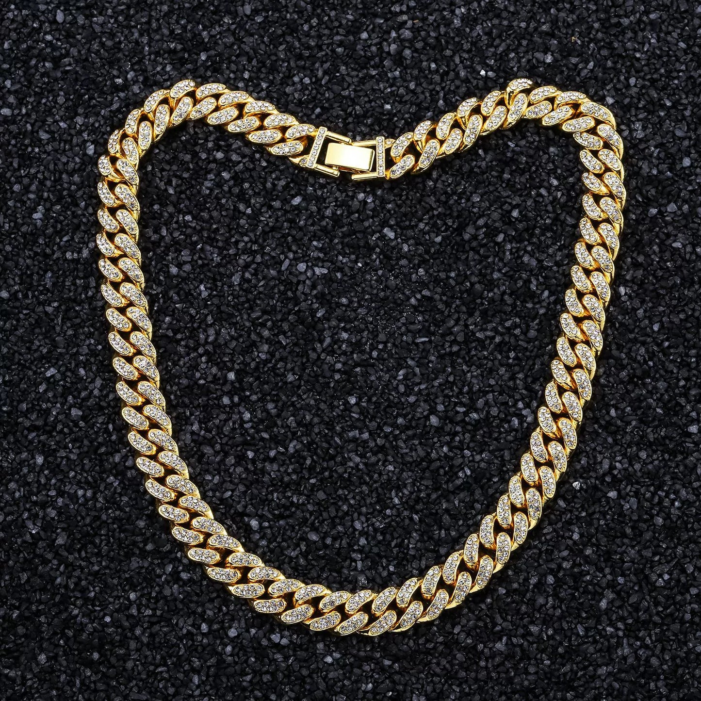 European Rhinestone Buckle Cuban Link Chain
