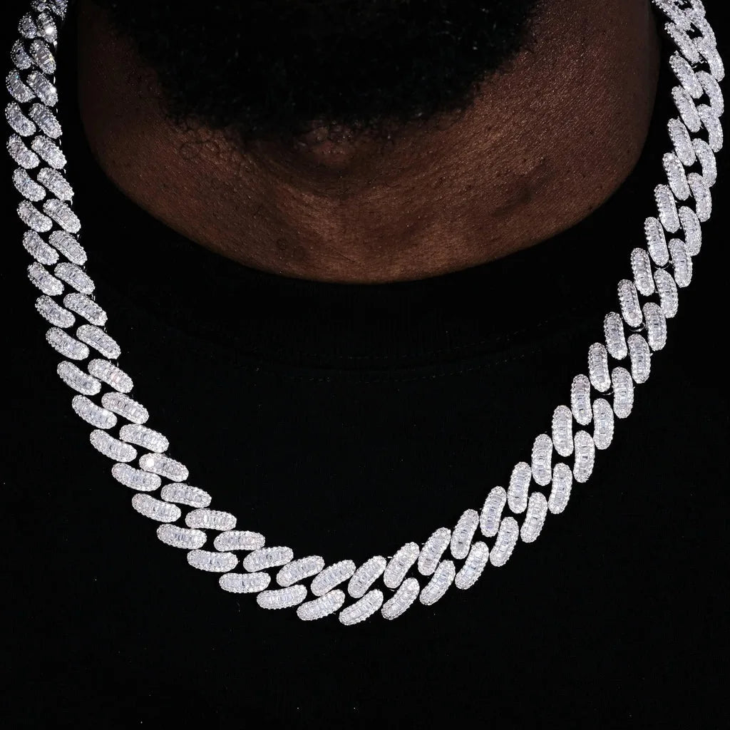 15mm Iced-Out Zircon Cuban Link Chain