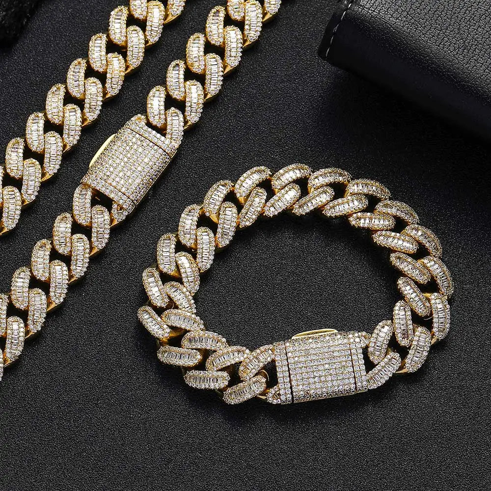 15mm Iced-Out Zircon Cuban Link Chain