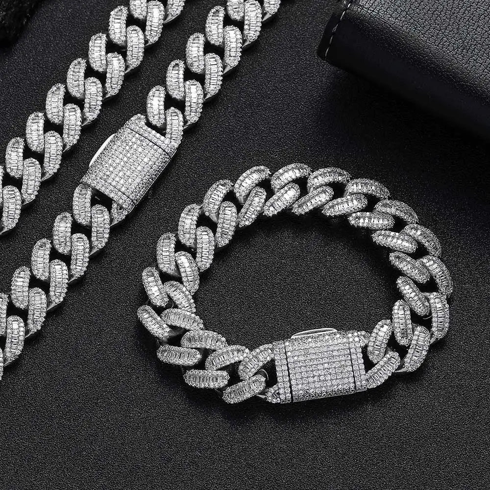 15mm Iced-Out Zircon Cuban Link Chain
