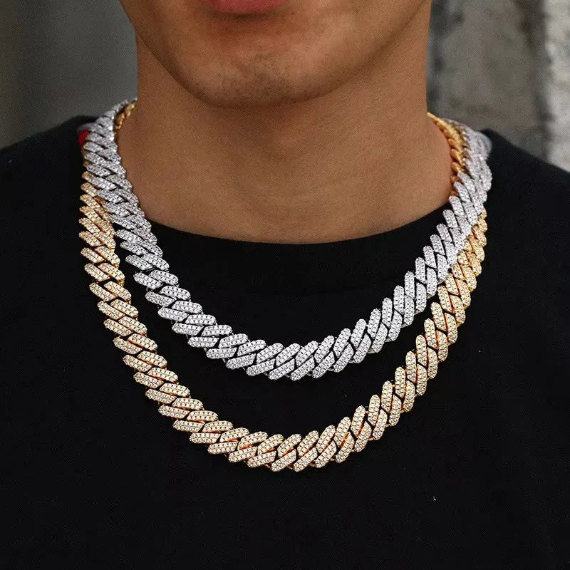 VVS1 Moissanite Cuban Link Necklace – Solid 925 Sterling Silver