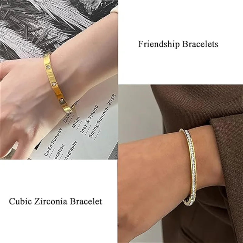 Sleek Titanium Steel Bangle Bracelet for Women