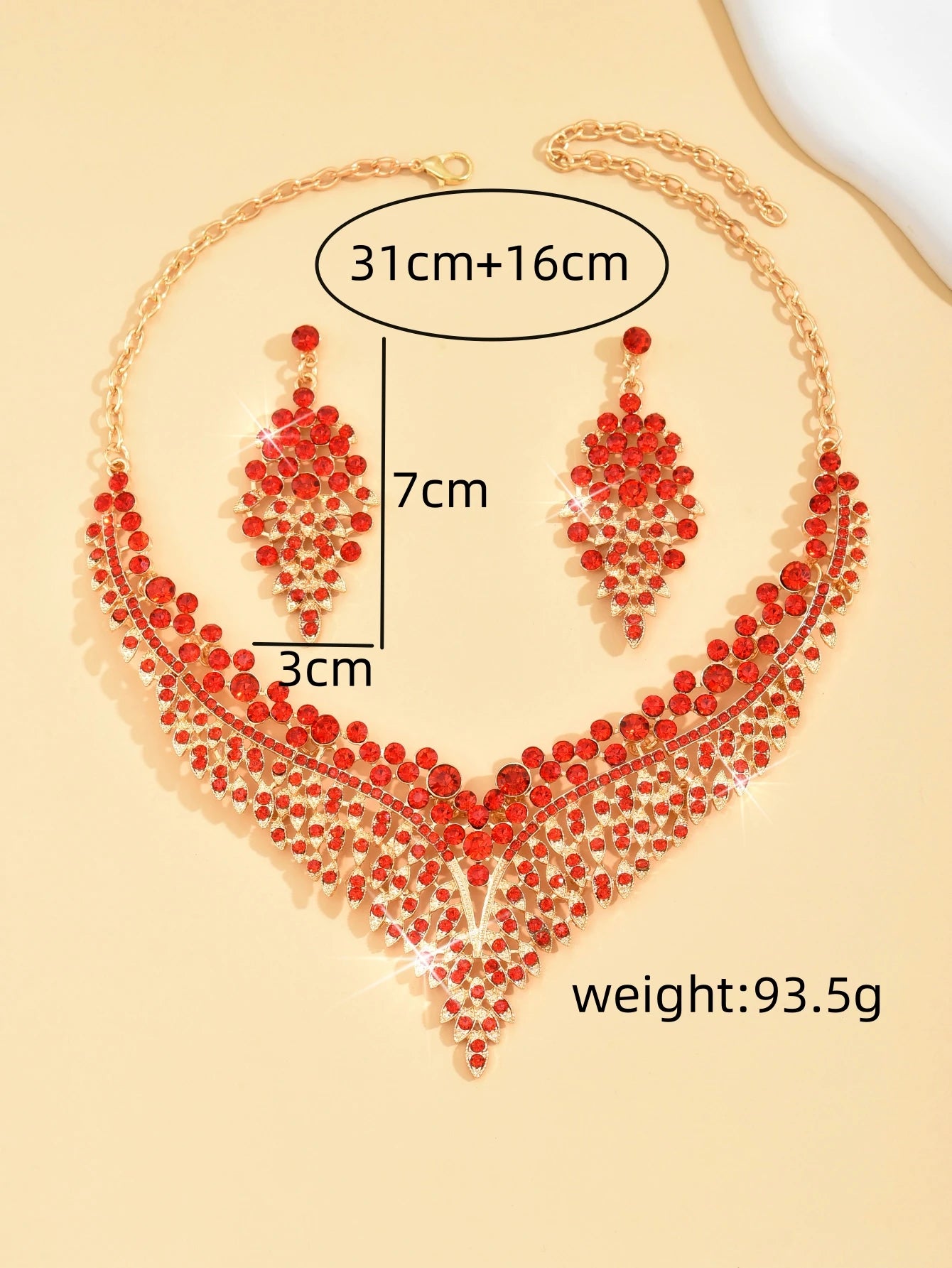 3-Piece Women’s Starry Sky Jewelry Set – Spike Leaf Necklace & Earrings Set