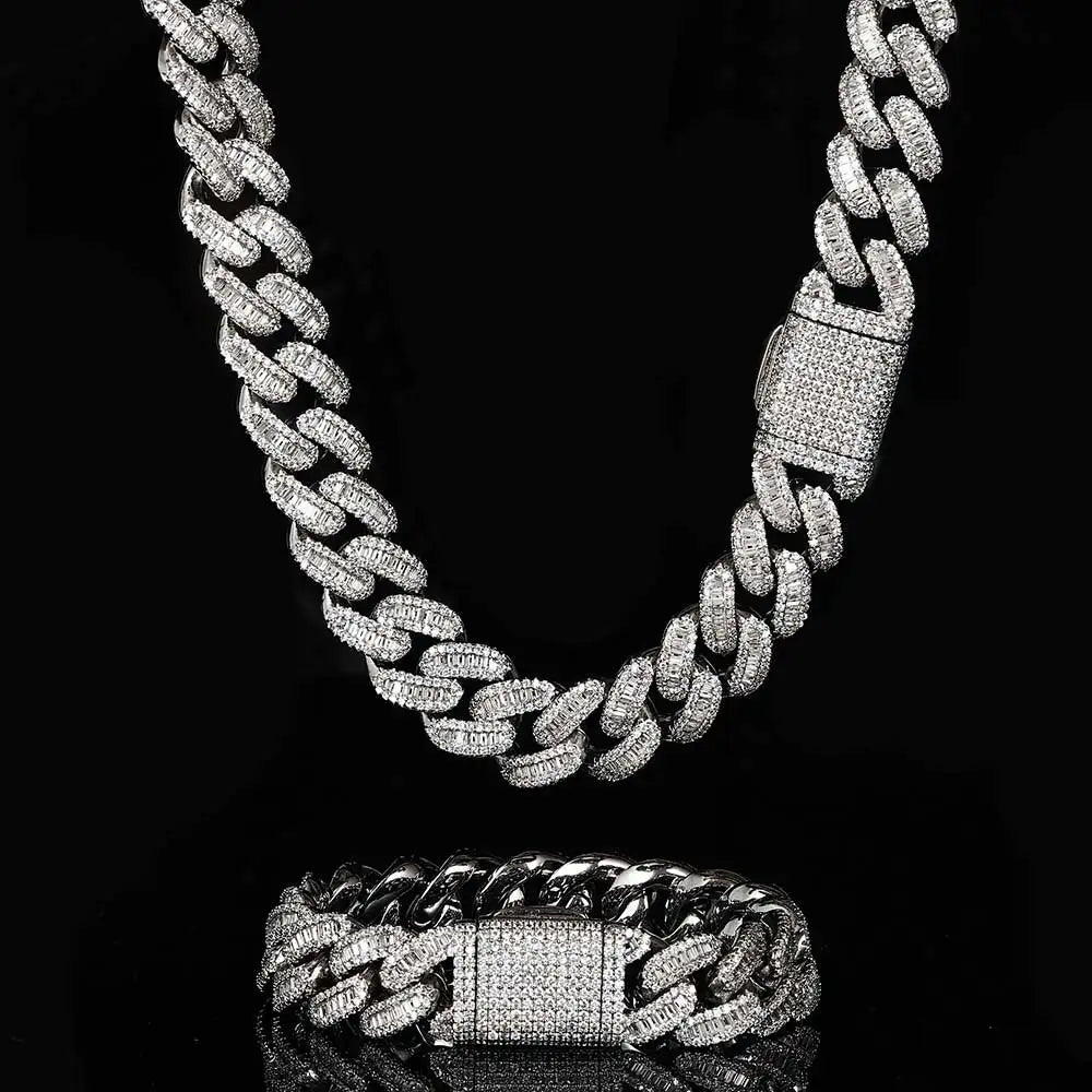 15mm Iced-Out Zircon Cuban Link Chain