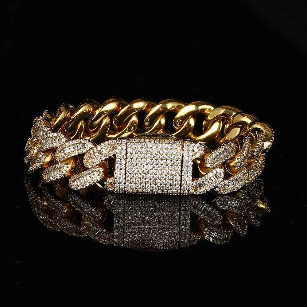 15mm Iced-Out Zircon Cuban Link Chain