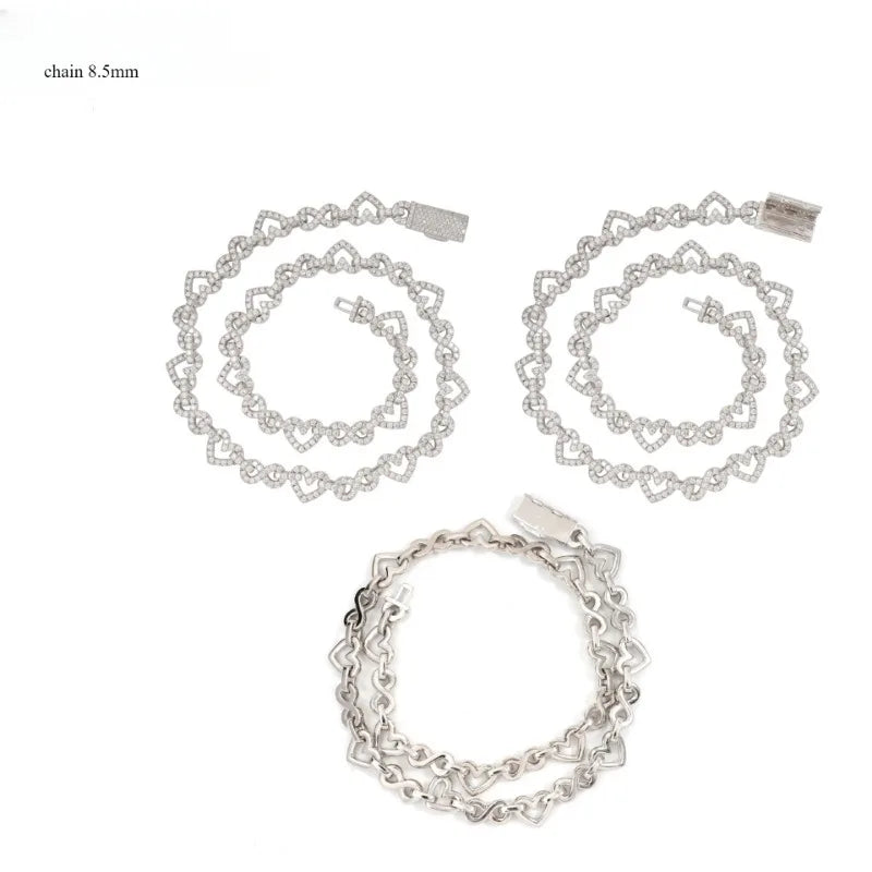 Moissanite Heart Infinity Cuban Chain – Iced-Out Necklace for Men