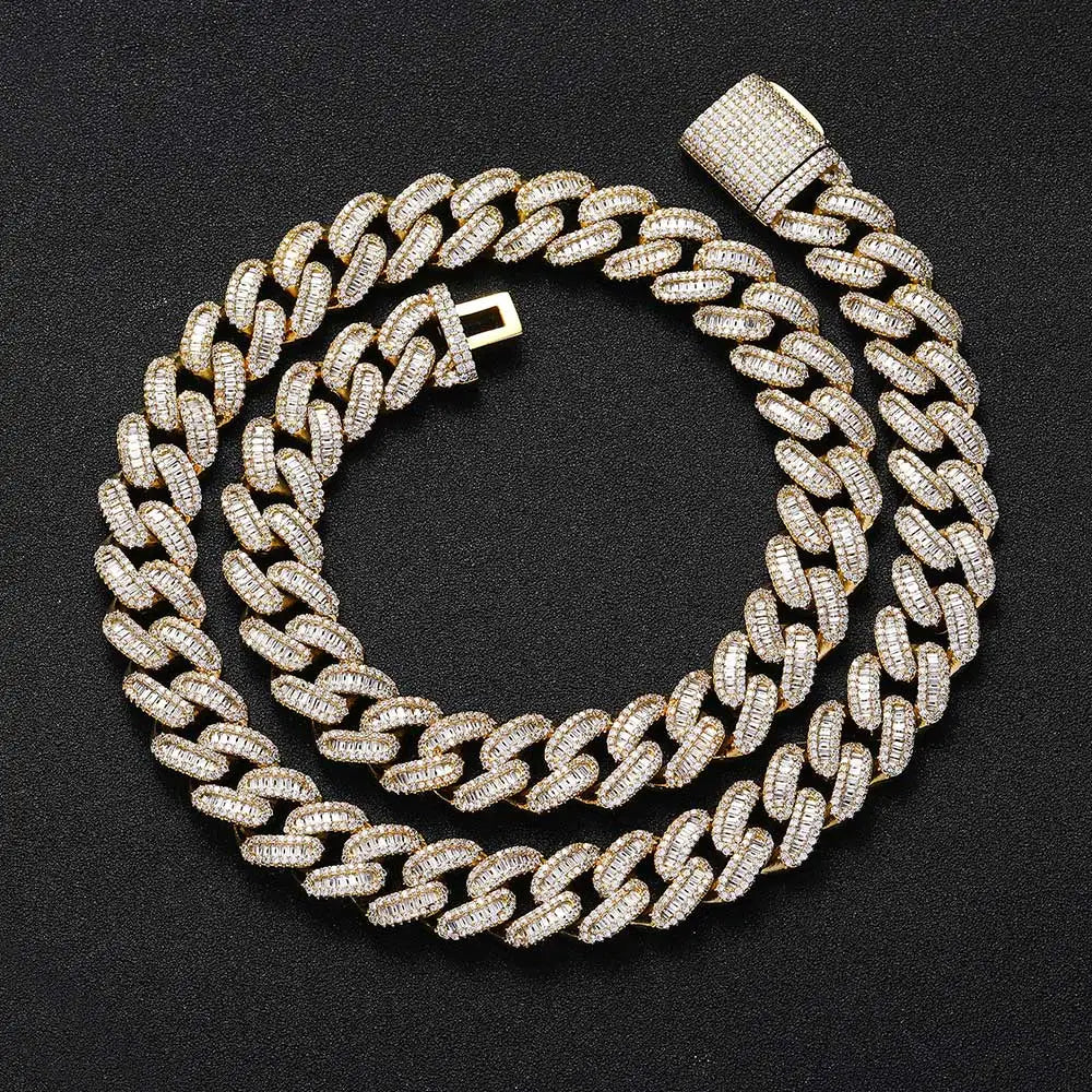 15mm Iced-Out Zircon Cuban Link Chain