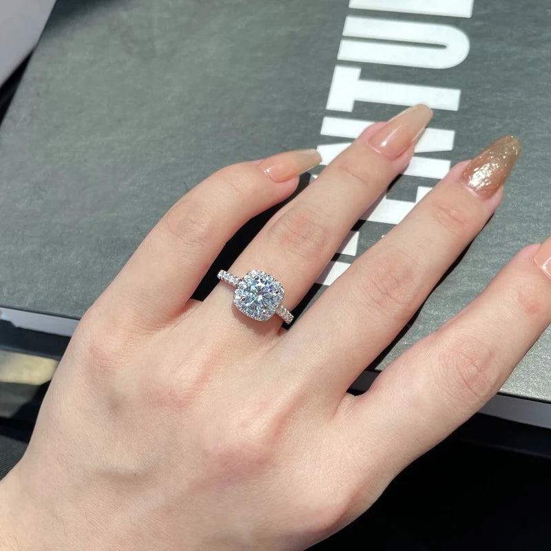 Romantic Moissanite Engagement Wedding Band – 925 Sterling Silver