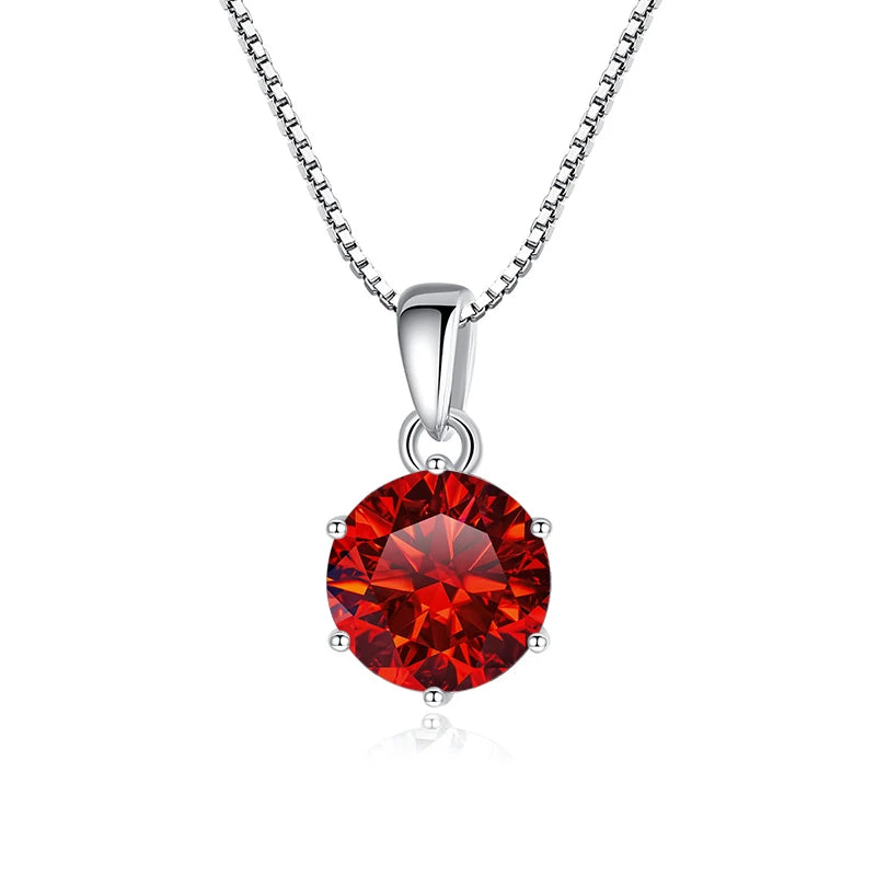 1 Carat Moissanite Pendant Necklace – 925 Sterling Silver, Bridal Jewelry