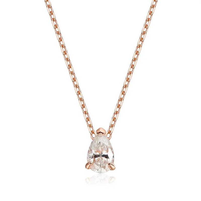 Exquisite Pear Cut Moissanite Necklace – 925 Sterling Silver