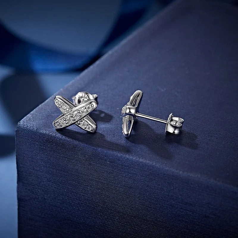 Luxury Moissanite Diamond Stud Earrings – 925 Silver, Brilliant Shine