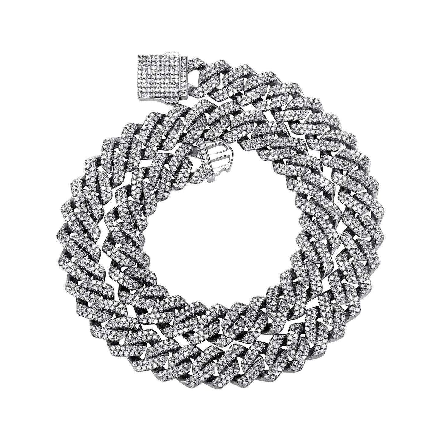 VVS1 Moissanite Cuban Link Necklace – Solid 925 Sterling Silver