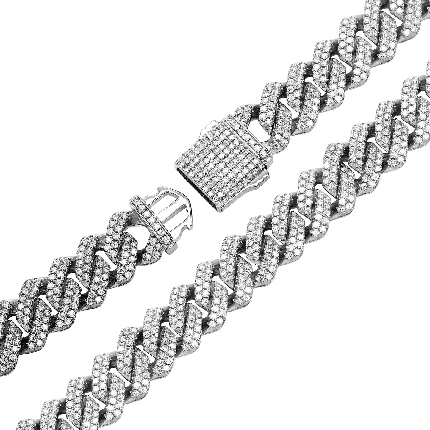 VVS1 Moissanite Cuban Link Necklace – Solid 925 Sterling Silver