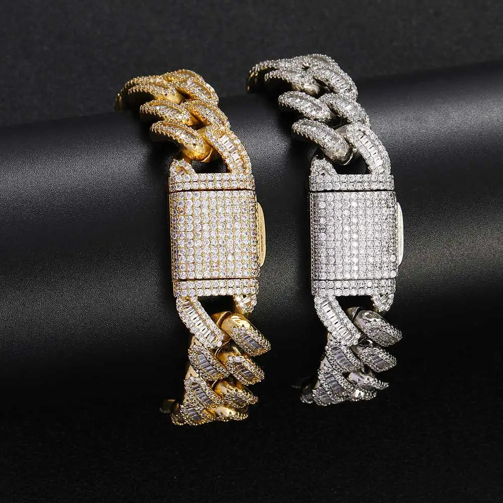 15mm Iced-Out Zircon Cuban Link Chain