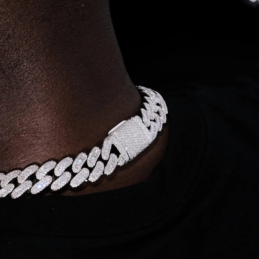 15mm Iced-Out Zircon Cuban Link Chain