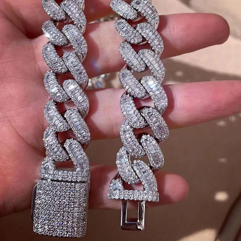 15mm Iced-Out Zircon Cuban Link Chain