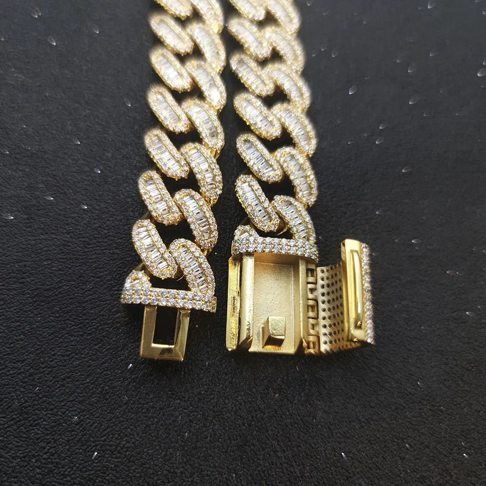 15mm Iced-Out Zircon Cuban Link Chain