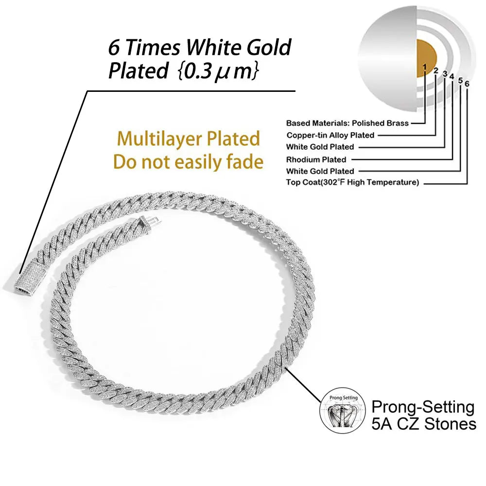 10mm Diamond Cuban Link Chain