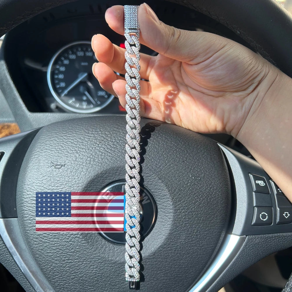 Luxury Moissanite Bracelet – 925 Sterling Silver, Elegant Men's Fine Jewelry