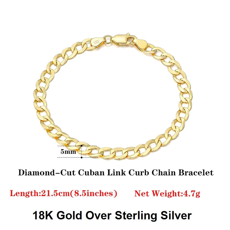 18K Gold-Plated 925 Sterling Silver Italian Diamond