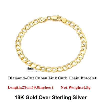 18K Gold-Plated 925 Sterling Silver Italian Diamond