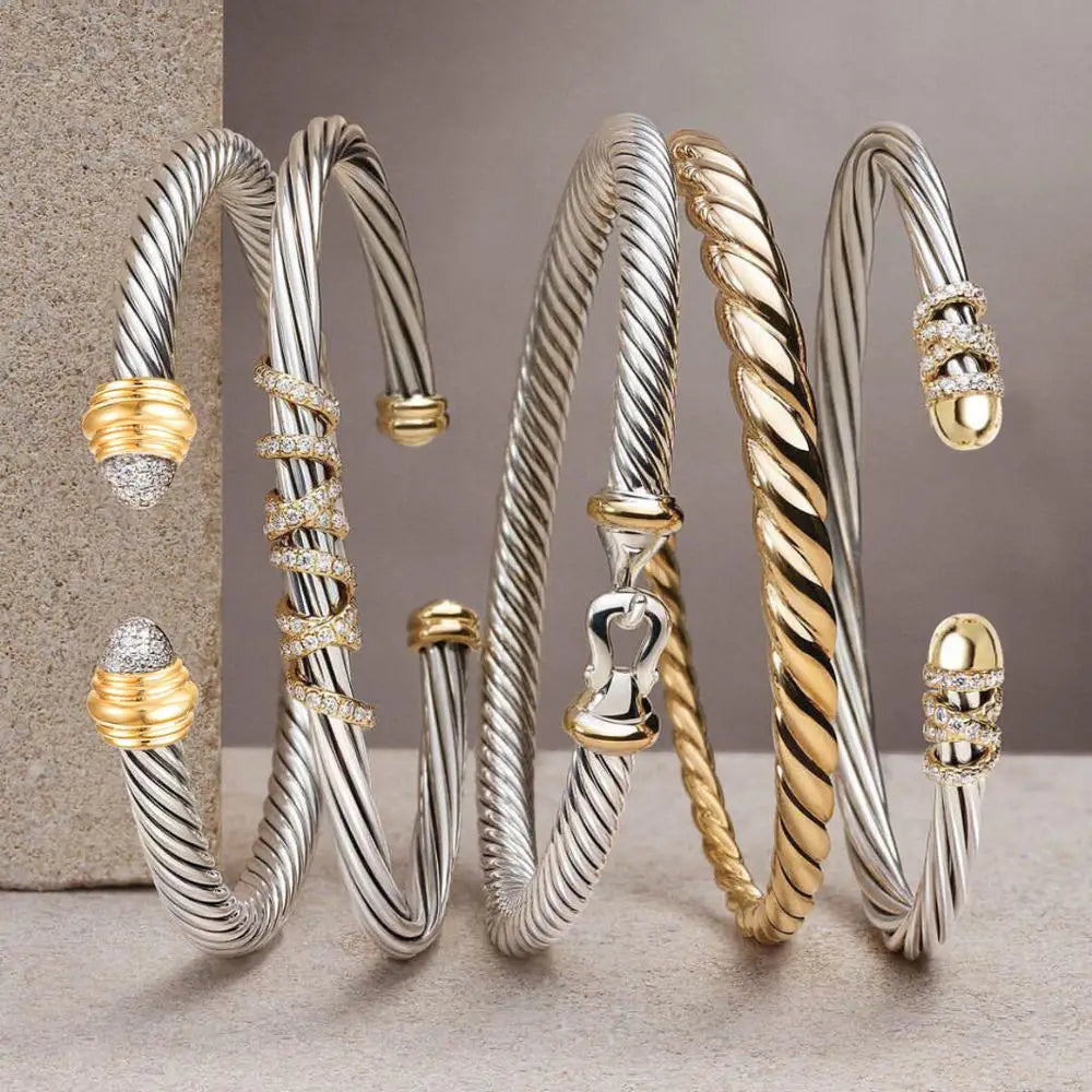 Msvk Platinum-Plated Cuff Bracelet