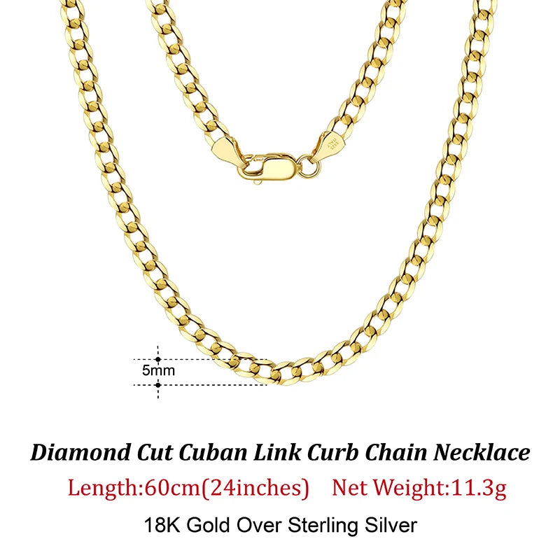 18K Gold-Plated 925 Sterling Silver Italian Diamond