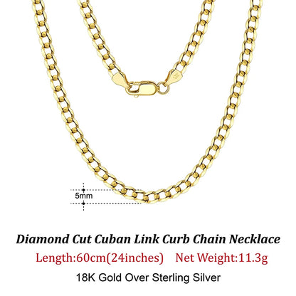 18K Gold-Plated 925 Sterling Silver Italian Diamond