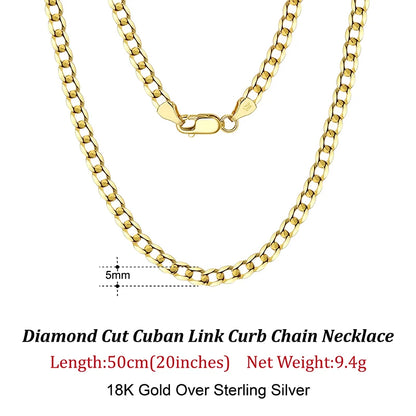 18K Gold-Plated 925 Sterling Silver Italian Diamond