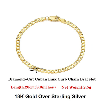 18K Gold-Plated 925 Sterling Silver Italian Diamond