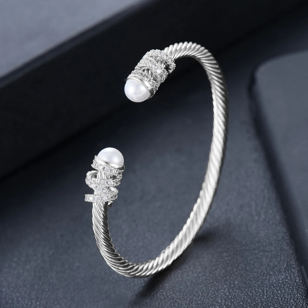 Msvk Platinum-Plated Cuff Bracelet