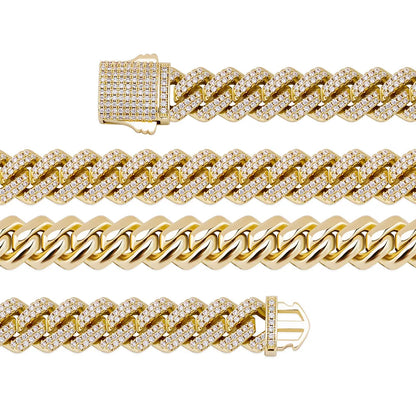 Iced Out Geometric Link Chain Necklace – Unisex Hip Hop Jewelry