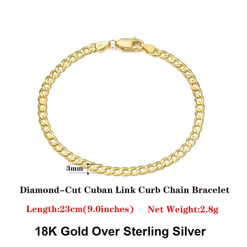 18K Gold-Plated 925 Sterling Silver Italian Diamond