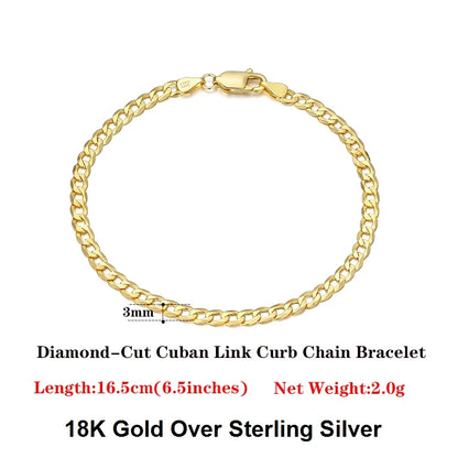 18K Gold-Plated 925 Sterling Silver Italian Diamond