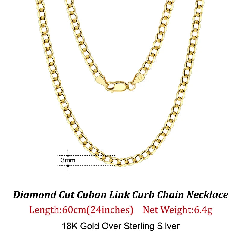 18K Gold-Plated 925 Sterling Silver Italian Diamond