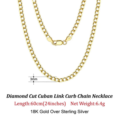 18K Gold-Plated 925 Sterling Silver Italian Diamond