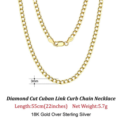18K Gold-Plated 925 Sterling Silver Italian Diamond