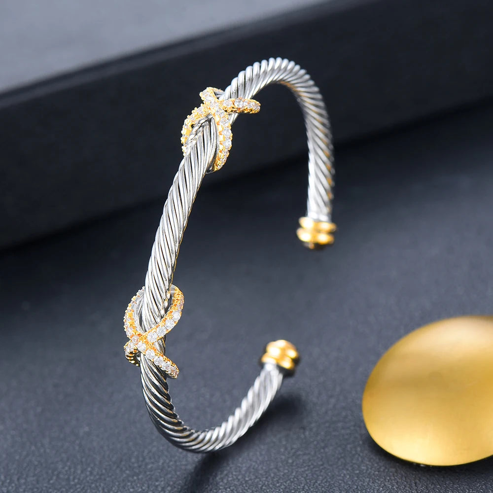 Msvk Platinum-Plated Cuff Bracelet