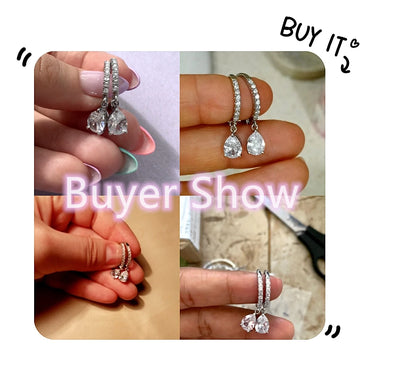 Pear CZ Drop Earrings