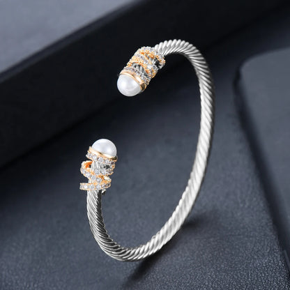 Msvk Platinum-Plated Cuff Bracelet
