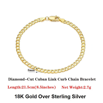 18K Gold-Plated 925 Sterling Silver Italian Diamond