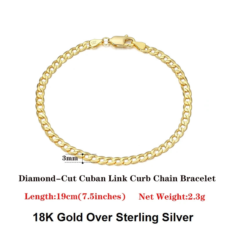 18K Gold-Plated 925 Sterling Silver Italian Diamond