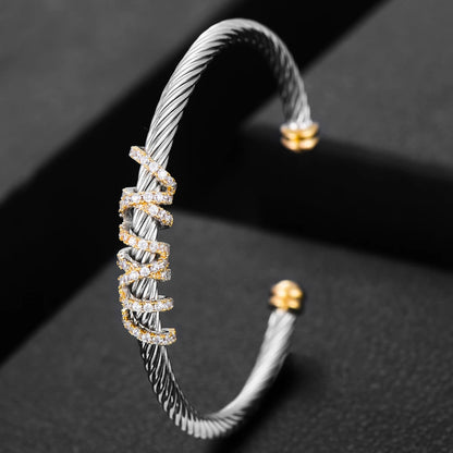 Msvk Platinum-Plated Cuff Bracelet