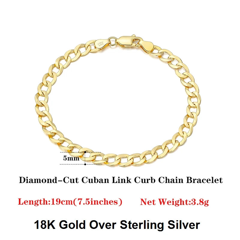 18K Gold-Plated 925 Sterling Silver Italian Diamond