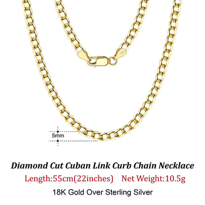 18K Gold-Plated 925 Sterling Silver Italian Diamond