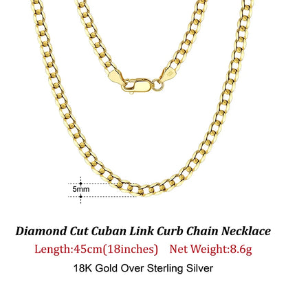18K Gold-Plated 925 Sterling Silver Italian Diamond
