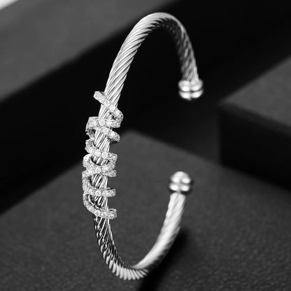 Msvk Platinum-Plated Cuff Bracelet